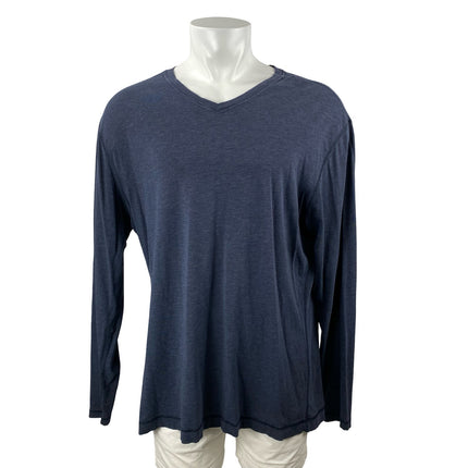 Lululemon Men's Blue V Neck Long Sleeve Sweater Sweatshirt Tee T-Shirt Top Sz XL