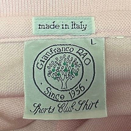 Gianfranco RAO Men's Pink Logo Short Sleeve Golf Club Polo Shirt Top Size L