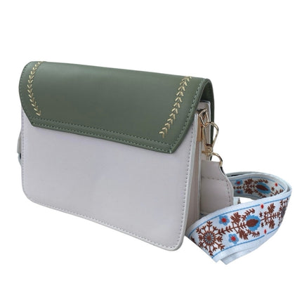 SN & Fashion Women's Green Wide Strap Fashion Flap Purse Crossbody Shoulder Bag