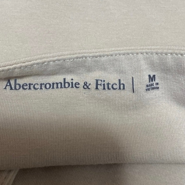 Abercrombie & Fitch Women's Cream Tan Sleeveless Square Neck Crop Tank Top Sz M
