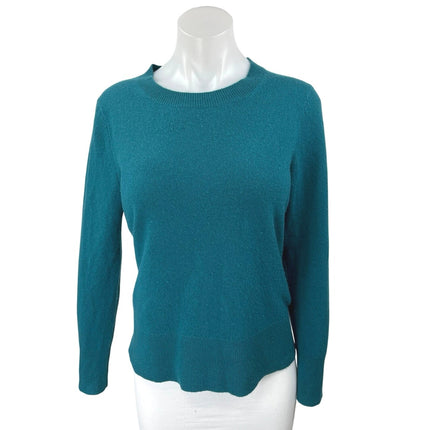 J.Crew 100% Cashmere Women's Blue Knit Long Sleeve Crew Neck Sweater Top Size XS