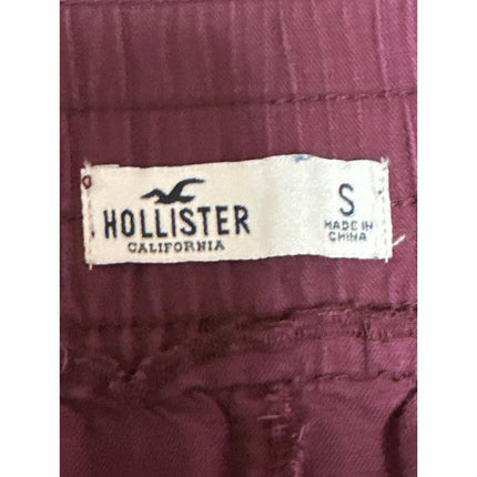 Hollister Womens Purple Pleated Button High Rise Baggy Wide Leg Trousers Pants S