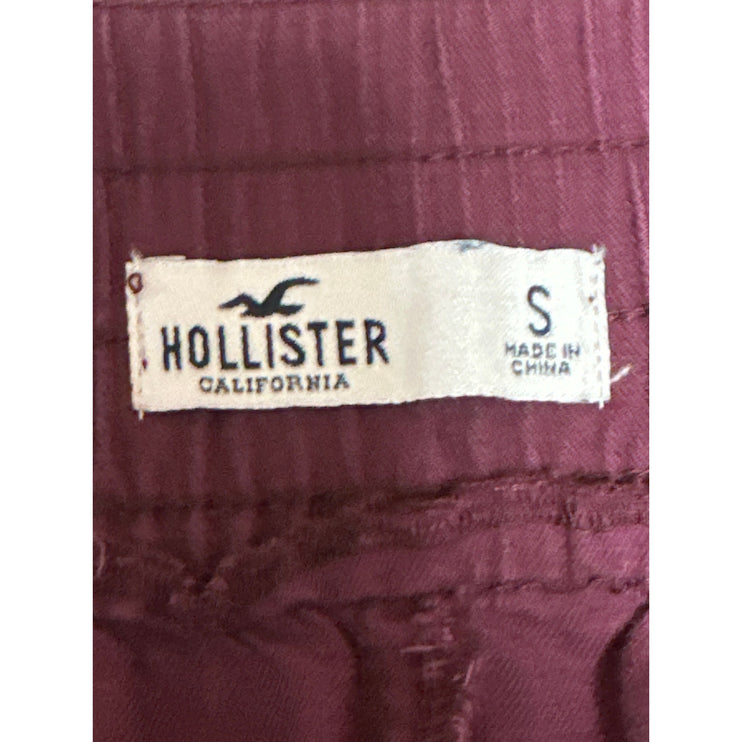 Hollister Womens Purple Pleated Button High Rise Baggy Wide Leg Trousers Pants S