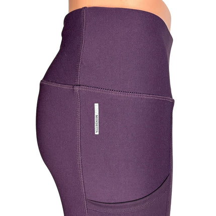 Mondetta Purple Mesh Pockets High Rise Ankle Skinny Pull On Yoga Leggings Size S