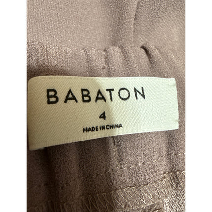 Aritzia Babaton Purple High Rise Pleated Tapered Cropped Trousers Pants Size 4
