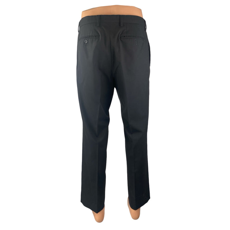 Banana Republic 100% Wool Mens Black Straight Classic Trousers Dress Pants Sz 32