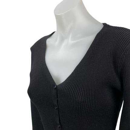 Princess Polly Take My Time Women's Wool Button Up Crop Cardigan Sweater Top S/M