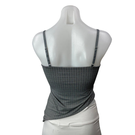Lioness Dollhouse Gray Black Sleeveless Onyx Gingham Check Asymmetric Cami Top S