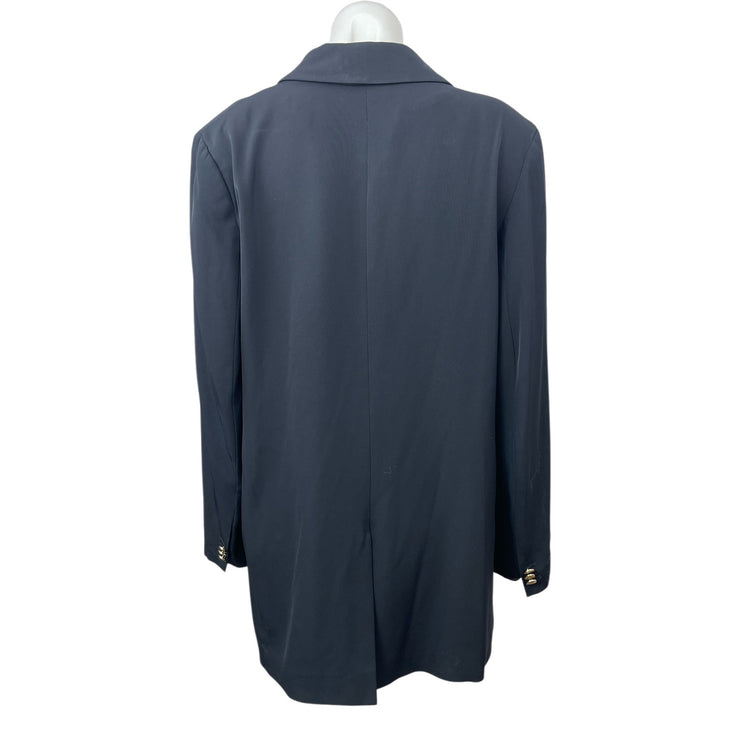 H&M Women's Black Long Sleeve Double Breasted Notch Collar Blazer Coat Jacket M