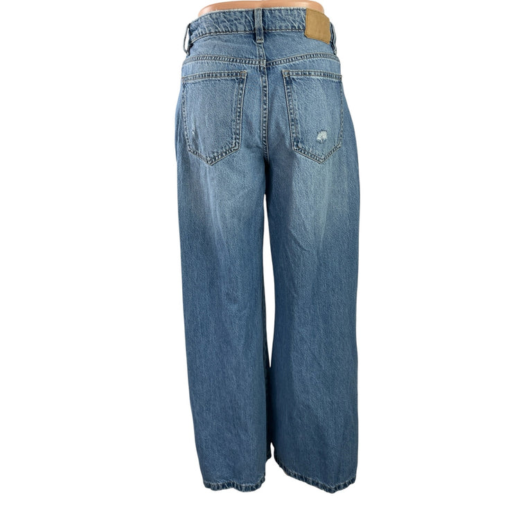Cotton On Women's Blue High Rise Relaxed Wide Leg Baggy Denim Jeans Size 26