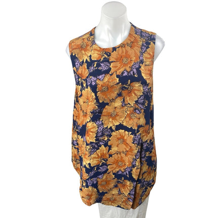 Aritzia Babaton Hopkins Multicolor Floral Sleeveless Crew Neck Tank Blouse Top L