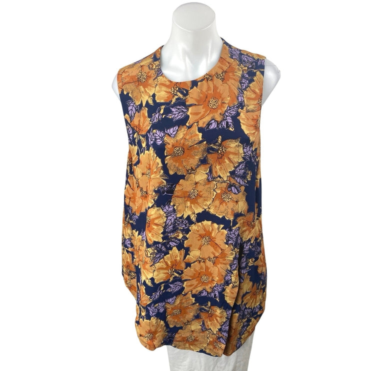 Aritzia Babaton Hopkins Multicolor Floral Sleeveless Crew Neck Tank Blouse Top L