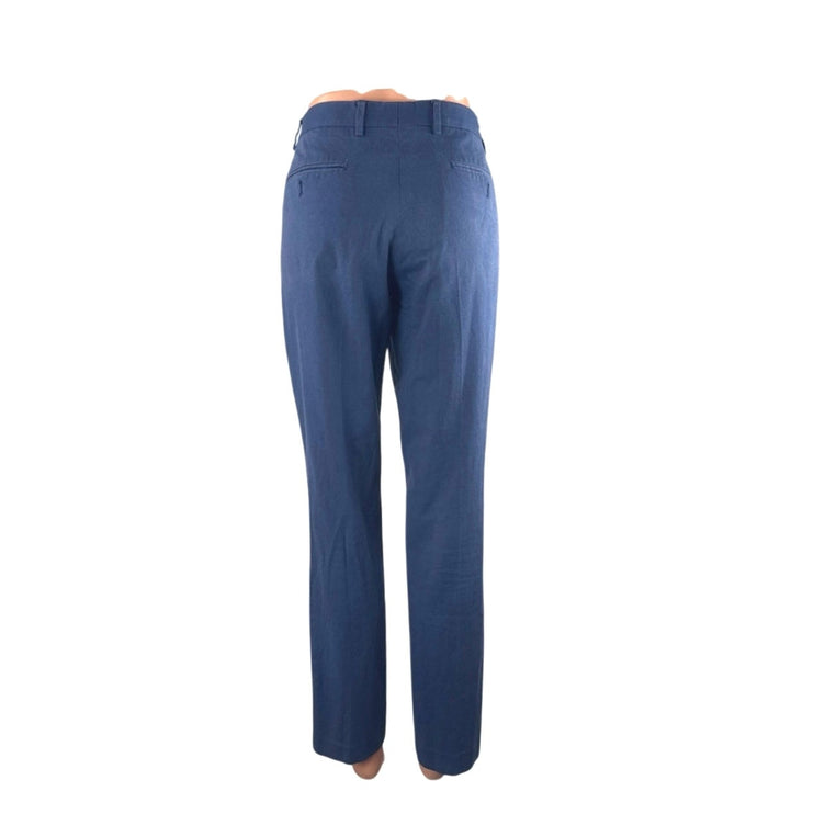 Express Women's Navy Blue Slim Fit Straight High Rise Trousers Pants Size 30x32