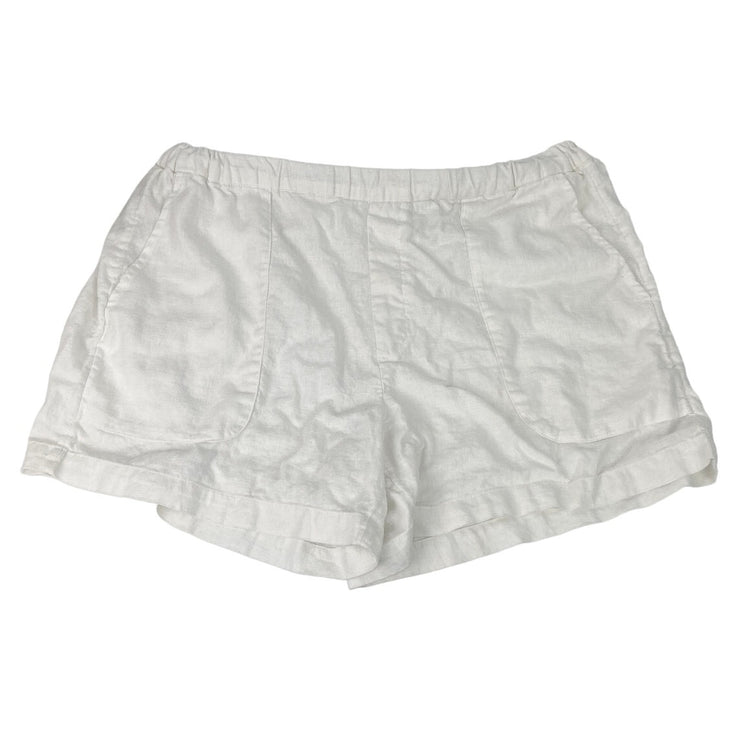 Banana Republic White Linen Blend Elastic Waist Pockets Casual Lounge Shorts L