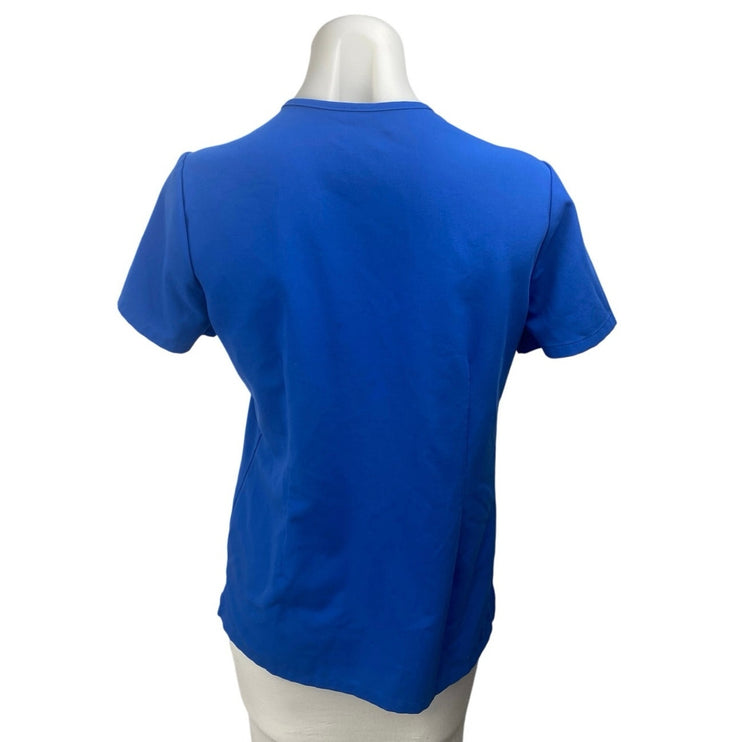 Figs Women's Blue Short Sleeve V Neck Pocket Medical Scrub T Shirt Top Size XS