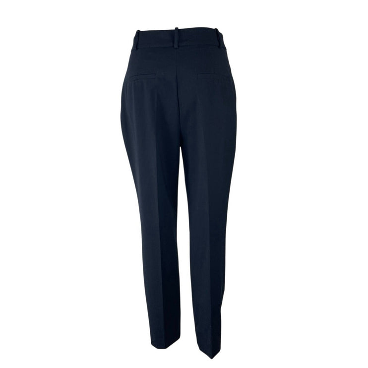 Zara Women's Black High Rise Slim Fit Tapered Leg Ankle Trousers Pants Size S