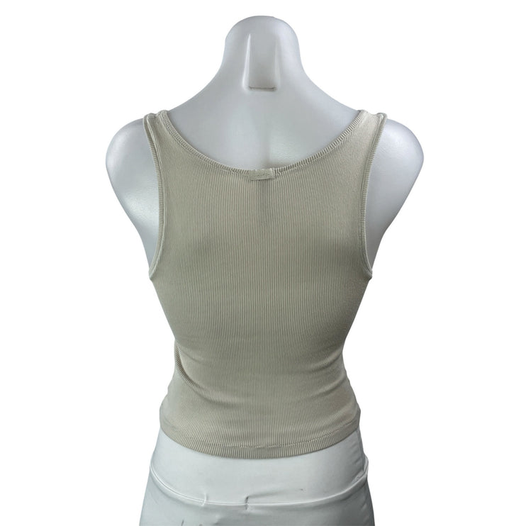 3 Pcs SKIMS Women's Gray Beige Olive Green Sleeveless Crop Tank Top Sets Sz M