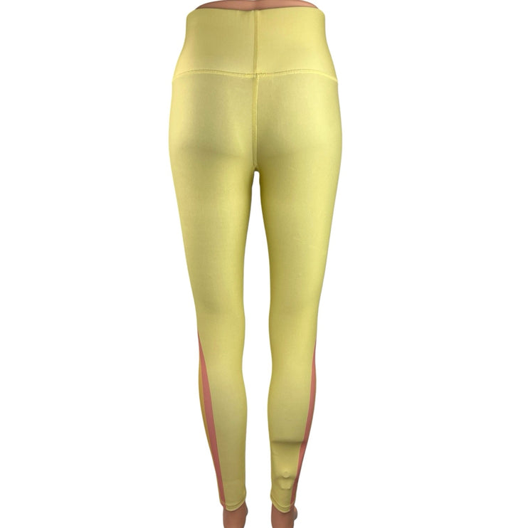 Terez Yellow Rainbow Mid Rise Pull On Ankle Stretch Yoga Athletic Legging Size S