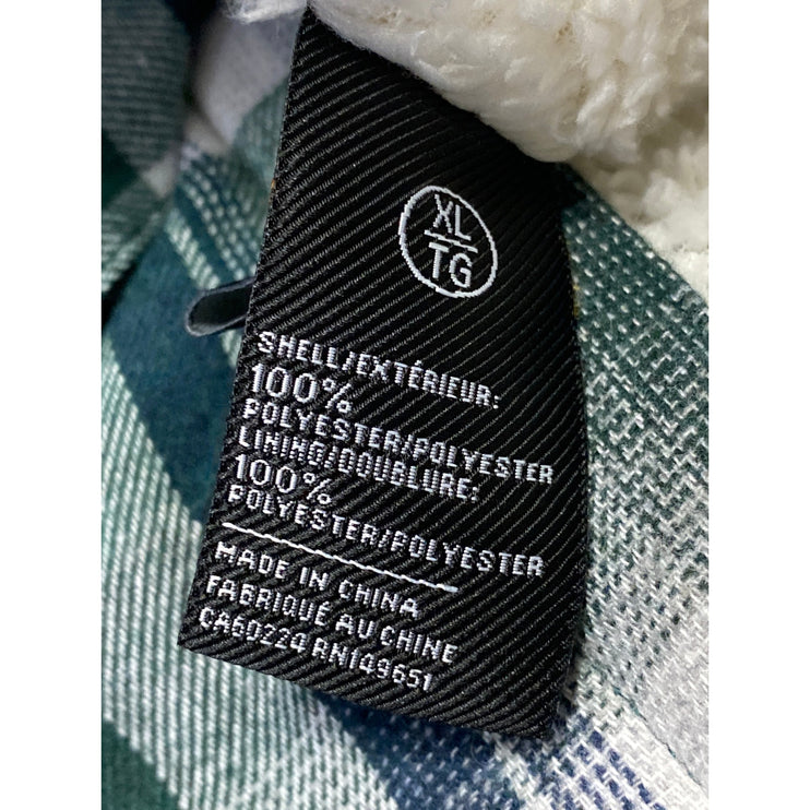 Buffalo David Bitton Green Long Sleeve Plaid Fleece Lined Button Shirt Jacket XL