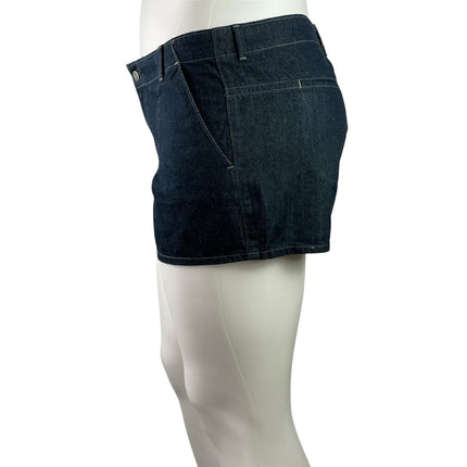 Old Navy Womens Blue Mid Rise Slim Fit Straight Leg Mini Denim Jeans Shorts 16