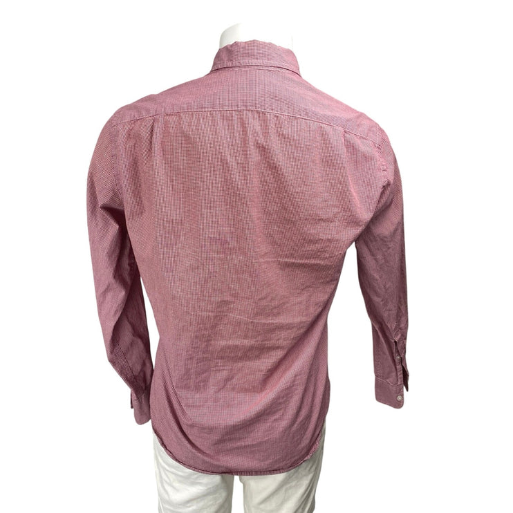 J.Crew Flex Washed Men's Pink Checkered Long Sleeve Button Down Slim Shirt Top S