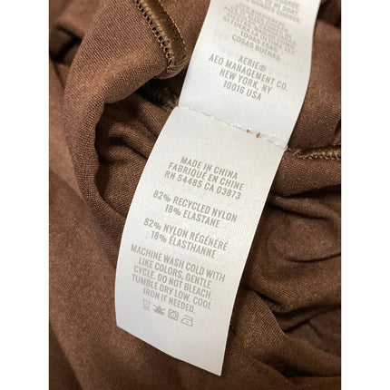 Aerie Smoothez Brown Scoop Neck Long Sleeve Sculpt Thong Bodysuit Top Size L