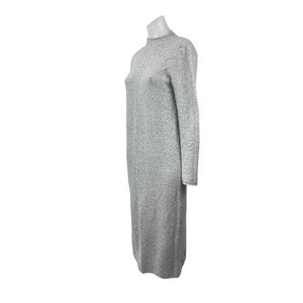 MNG Mango Women's Gray Heather Long Sleeve Mock Neck Knit Midi Sweater Dress S