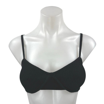 Aritzia Babaton Black Rib Knit Sleeveless Cami Camisole Bralette Tank Top Size S