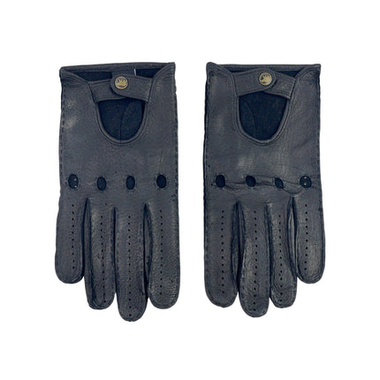 Fratelli Orsini Women's Black Genuine Leather 80s 90s Warmer Gloves Size 10