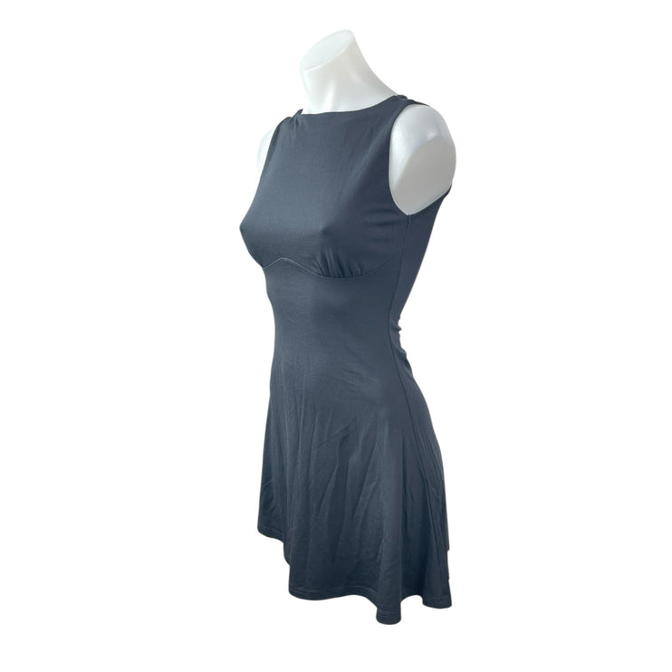 OGL Gray Sleeveless Boat Neck Bustier A Line Fit & Flare Mini Dress Size XS