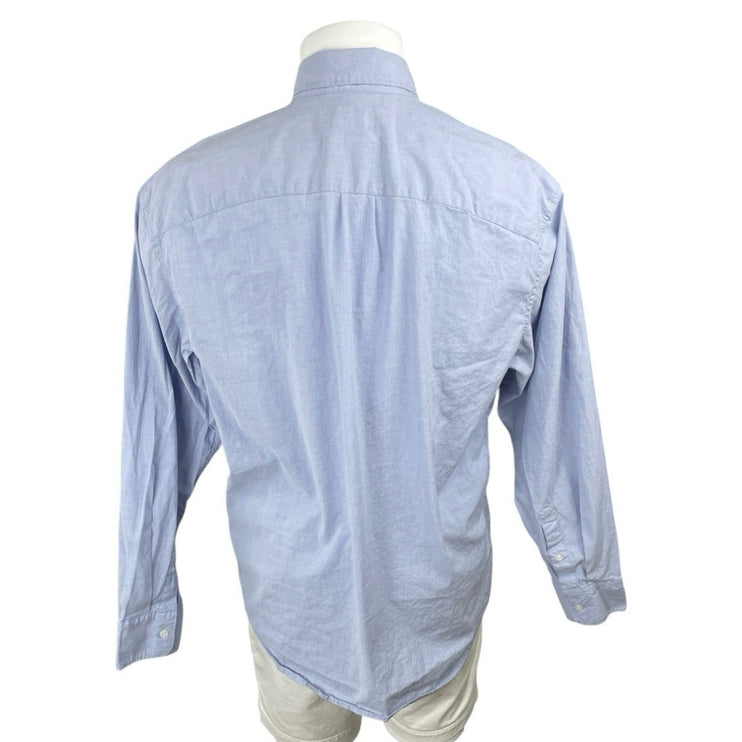 Abercrombie & Fitch Blue Collared Long Sleeve Stretch Button Down Shirt Top Sz M
