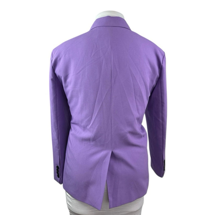 The Frankie Shop Women's Purple Long Sleeve Notch Blazer Coat Suit Jacket Sz 12