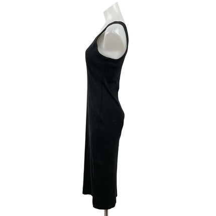 Everlane Black Ribbed Knit Sleeveless Scoop Neck Tank Cami Midi Dress Size S