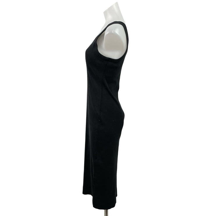 Everlane Black Ribbed Knit Sleeveless Scoop Neck Tank Cami Midi Dress Size S