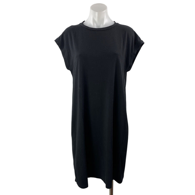 Eileen Fisher Women's Black Short Sleeve Crew Neck T Shirt Tee Mini Dress XS