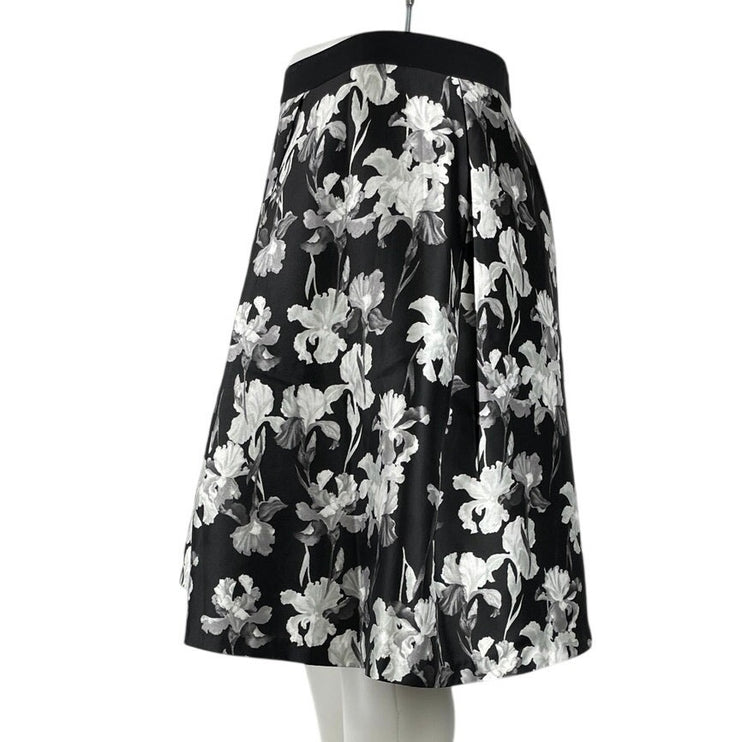Lane Bryant Prabal Gurung Black Floral High Waist A Line Knee Length Skirt Sz 16