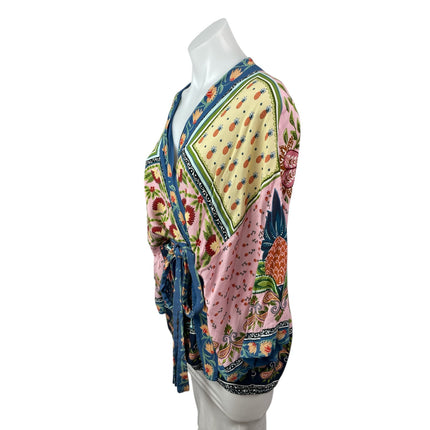 Farm Rio Kimono Sonho Belo Farm Fruits Paisley Tie Waist Blouse Top One Size