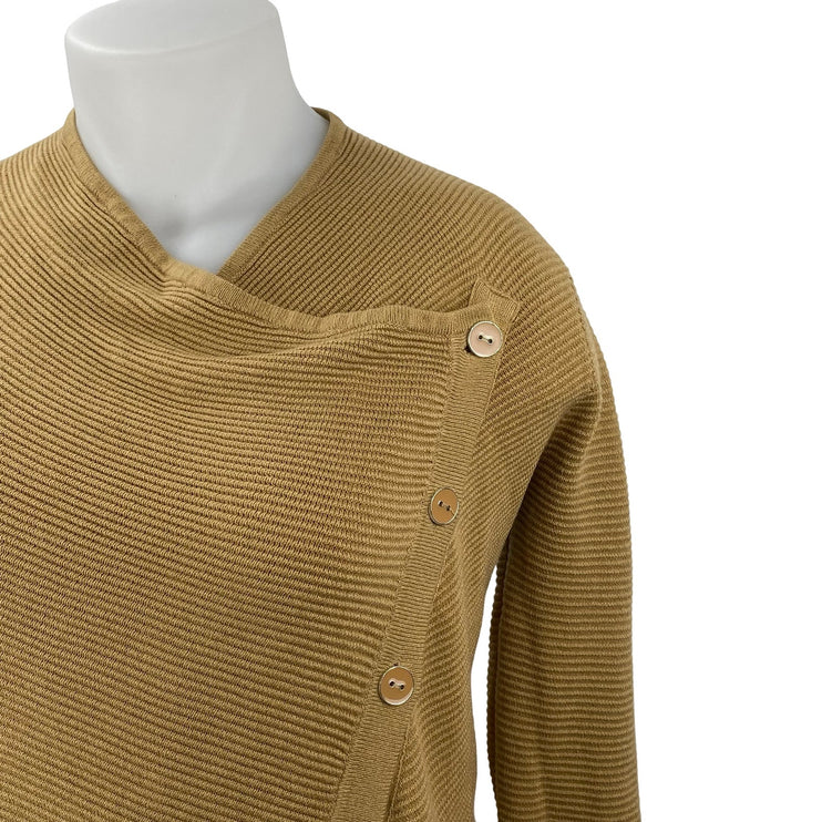 7th Avenue Womens Long Sleeve Cowl Neck Asymmetrical  Button Wrap Sweater Top XS