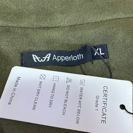 NEW Apperloth Green Suede Leather Long Sleeve Zip Up Biker Motorcycle Jacket XL