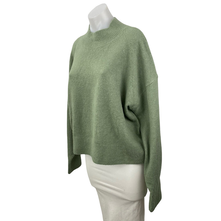 & Other Stories Women's Green Mock Neck Long Sleeve Sweatshirt Sweater Top Sz L
