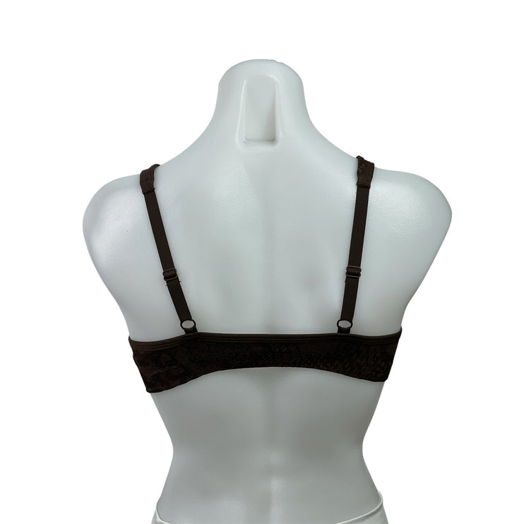 Gymshark Adapt Animal X Whitney Seamless Twist Front Brown Sports Bra Size S