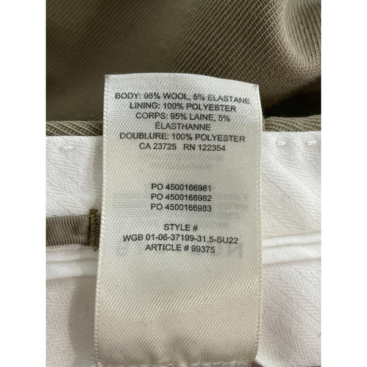Aritzia Babaton Womens Beige Khaki Wool High Rise Wide Leg Trousers Pants Size 0