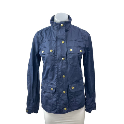J.Crew Downtown Blue Long Sleeve Boyfriend Military Utility Field Coat Jacket XS