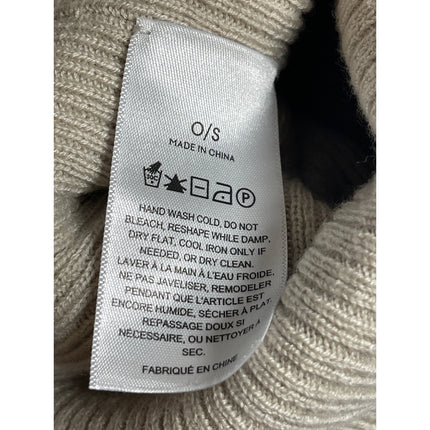 Aritzia Sunday Best Unisex Beige Ribbed Knit Cuffed Bonnet Beanie Hat Cap OS