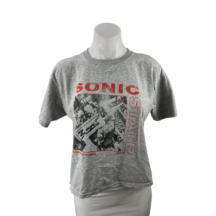 Urban Outfitters Sonic State Alexa Womens Gray Crop Baby Tee Basic T-Shirt Top M
