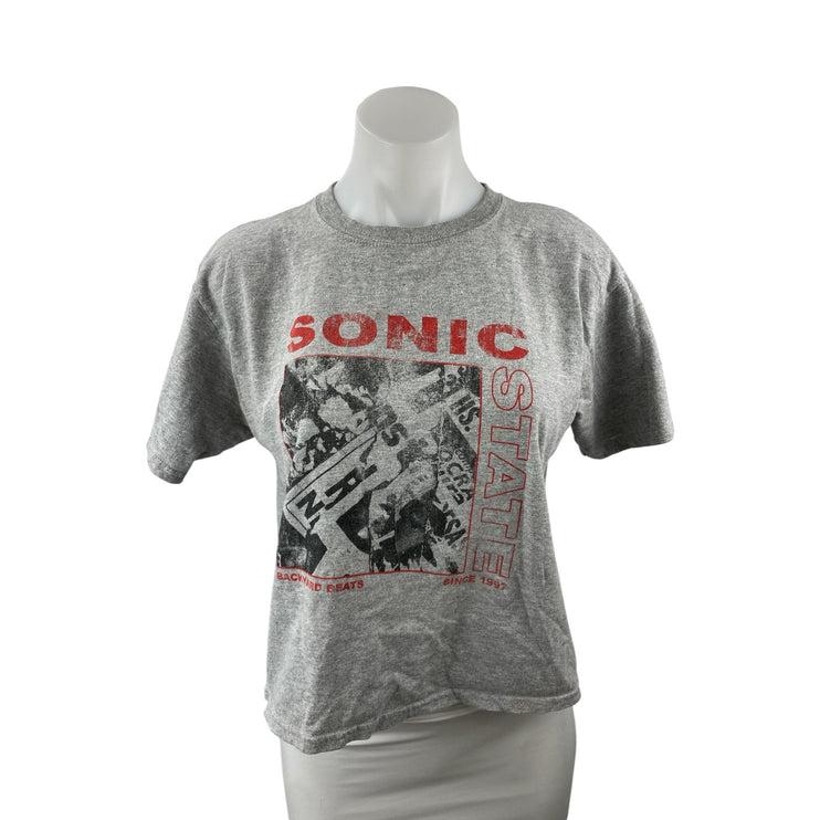 Urban Outfitters Sonic State Alexa Womens Gray Crop Baby Tee Basic T-Shirt Top M