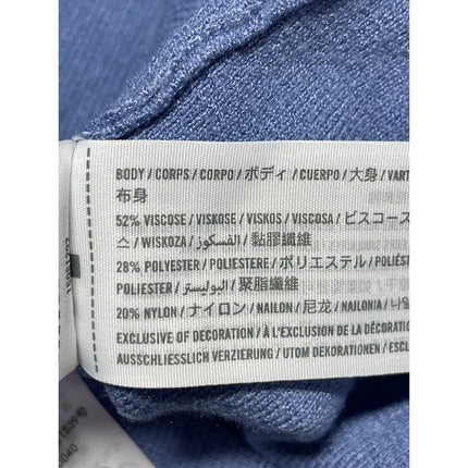 Abercrombie & Fitch Blue Knit Mock Neck Short Sleeve Crop T-Shirt Sweater Top M