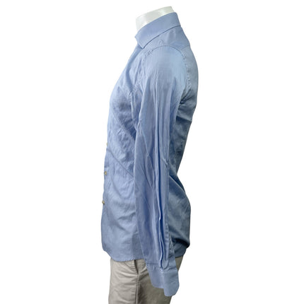 Moss London Men's Blue Long Sleeve Slim Fit Button Down Dress Shirt Size 15.5