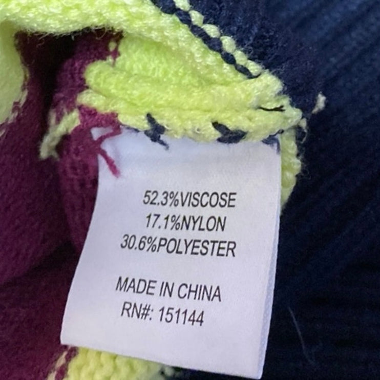 Lea & Viola Women's Multicolor Striped Colorblock Long Sleeve Sweater Top Size M