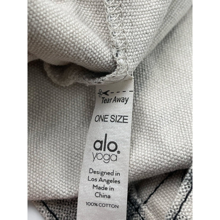 Alo Yoga Gray White Canvas Tie Dye Shopper Athletic Tote Bag Handbag Oversized